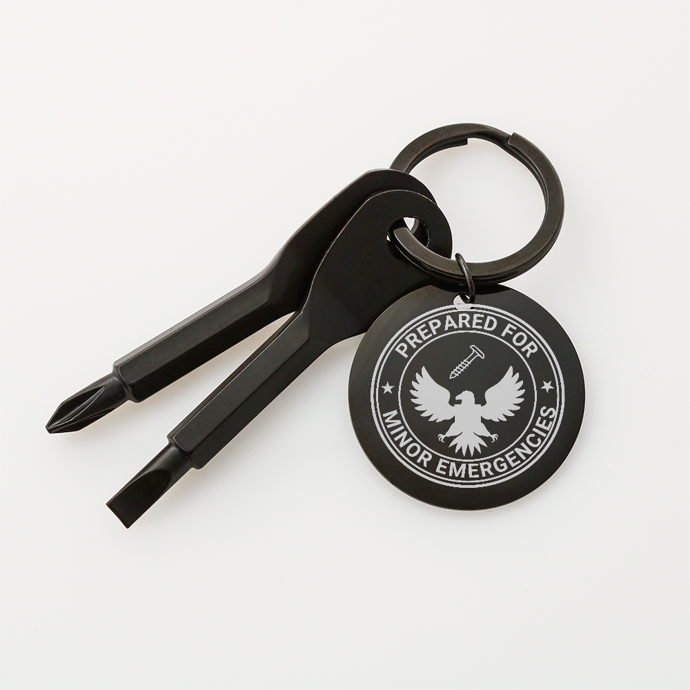 Prepared for Minor Emergencies Pocket Screwdriver Keychain