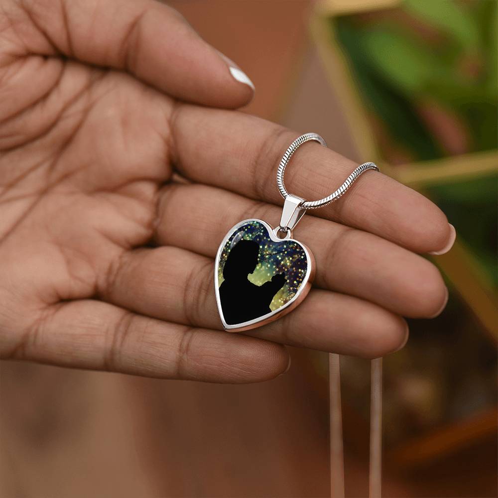 Photo depicting the ​Cat Lady Christmas Love Necklace from EpiAl's Shop.