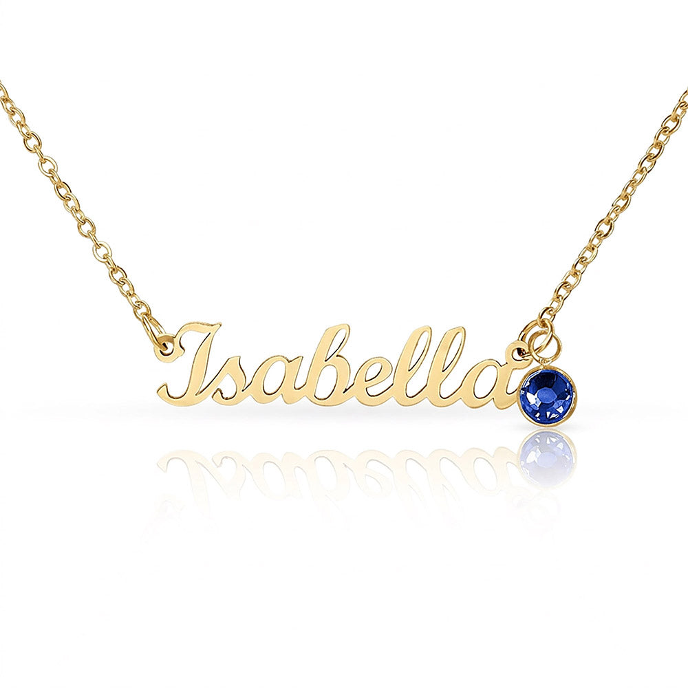Custom Name Necklace with Birthstone | Personalized Cursive Jewelry