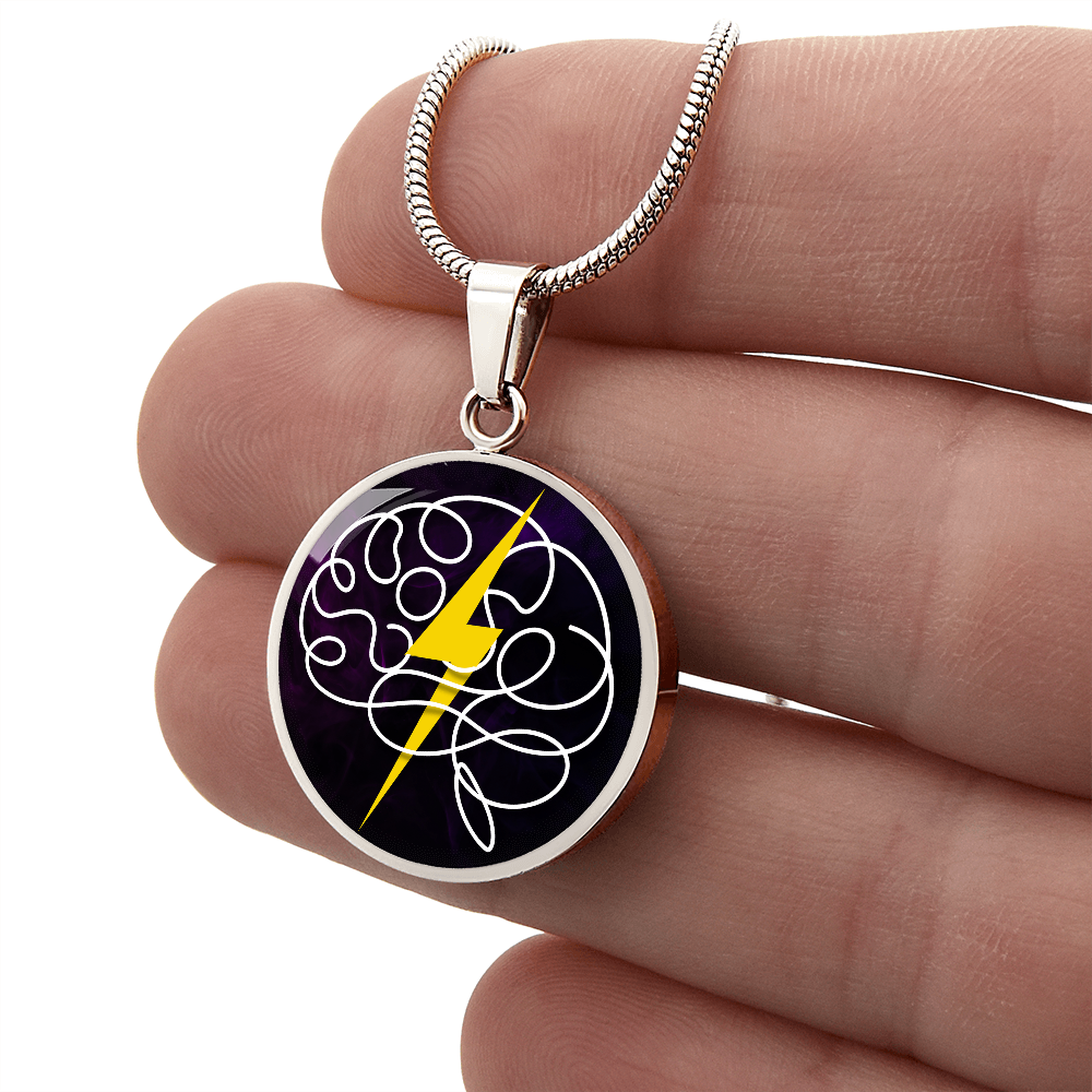 Electric Mind Brain Lightning Necklace