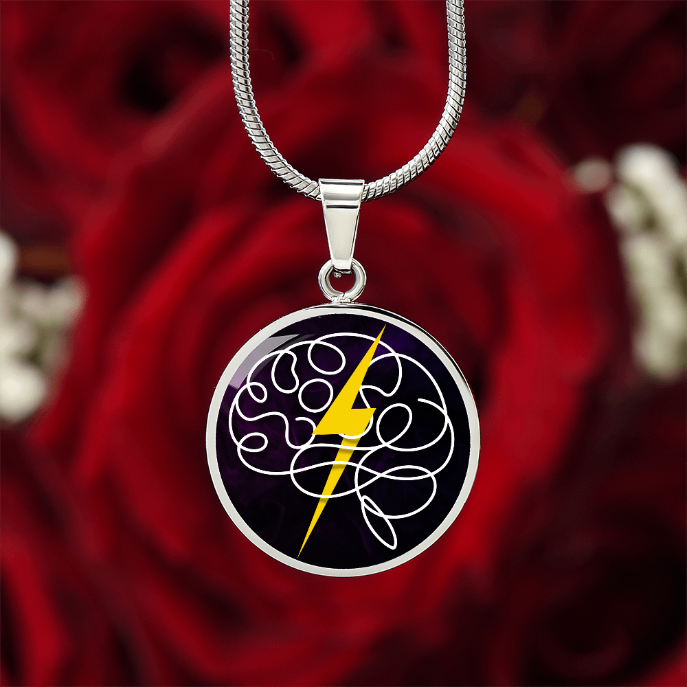 Electric Mind Brain Lightning Necklace