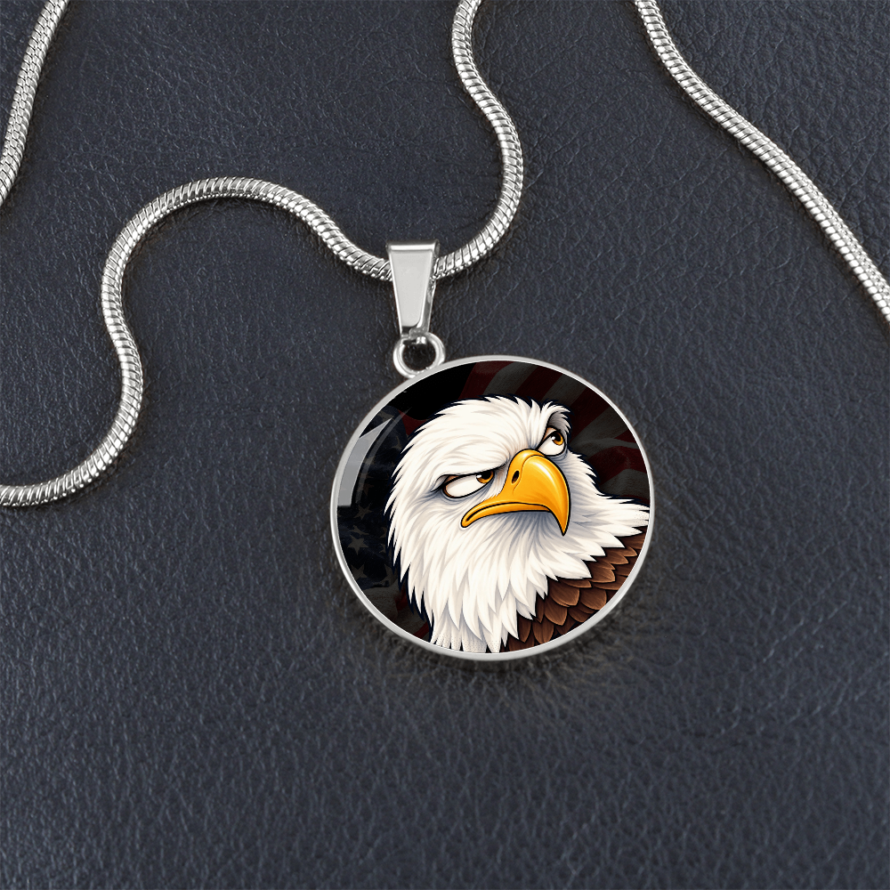 Constitutionally Concerned Eagle Necklace – Patriotic Bald Eagle Pendant