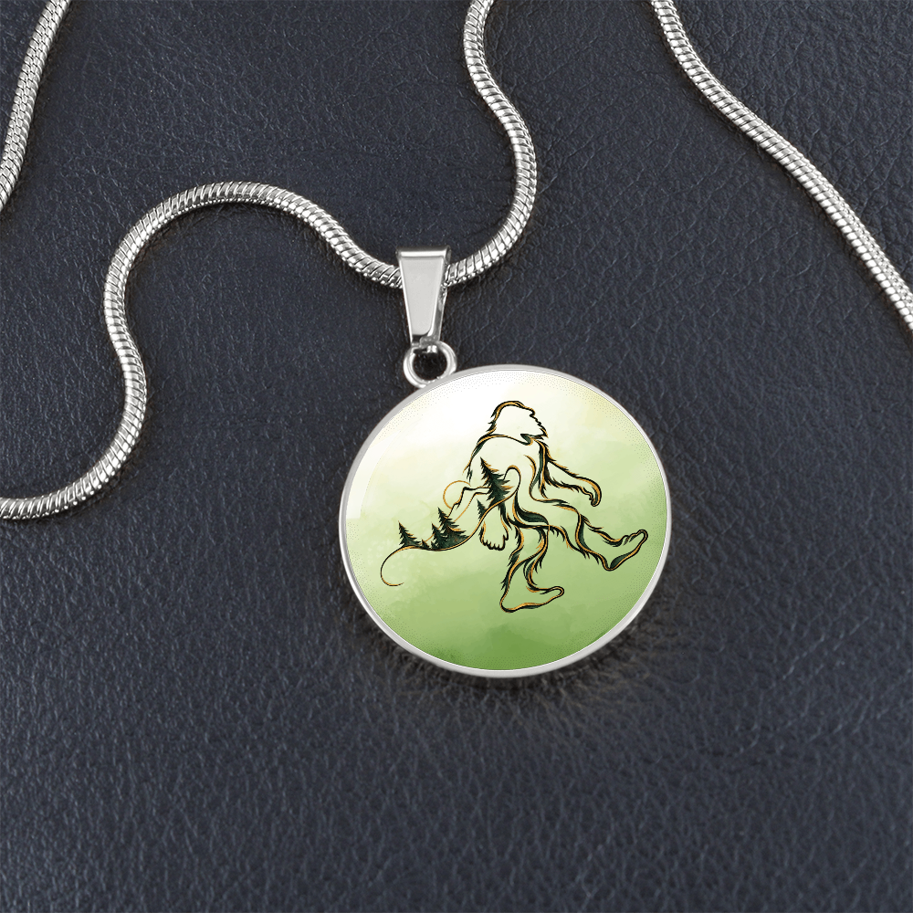 Bigfoot Forest Necklace – Artistic Sasquatch Woodland Pendant