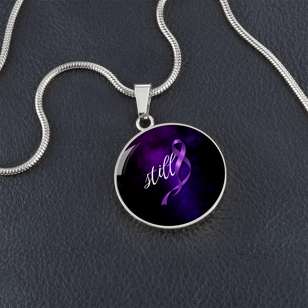 Still Round Pendant Necklace for Epilepsy Awareness