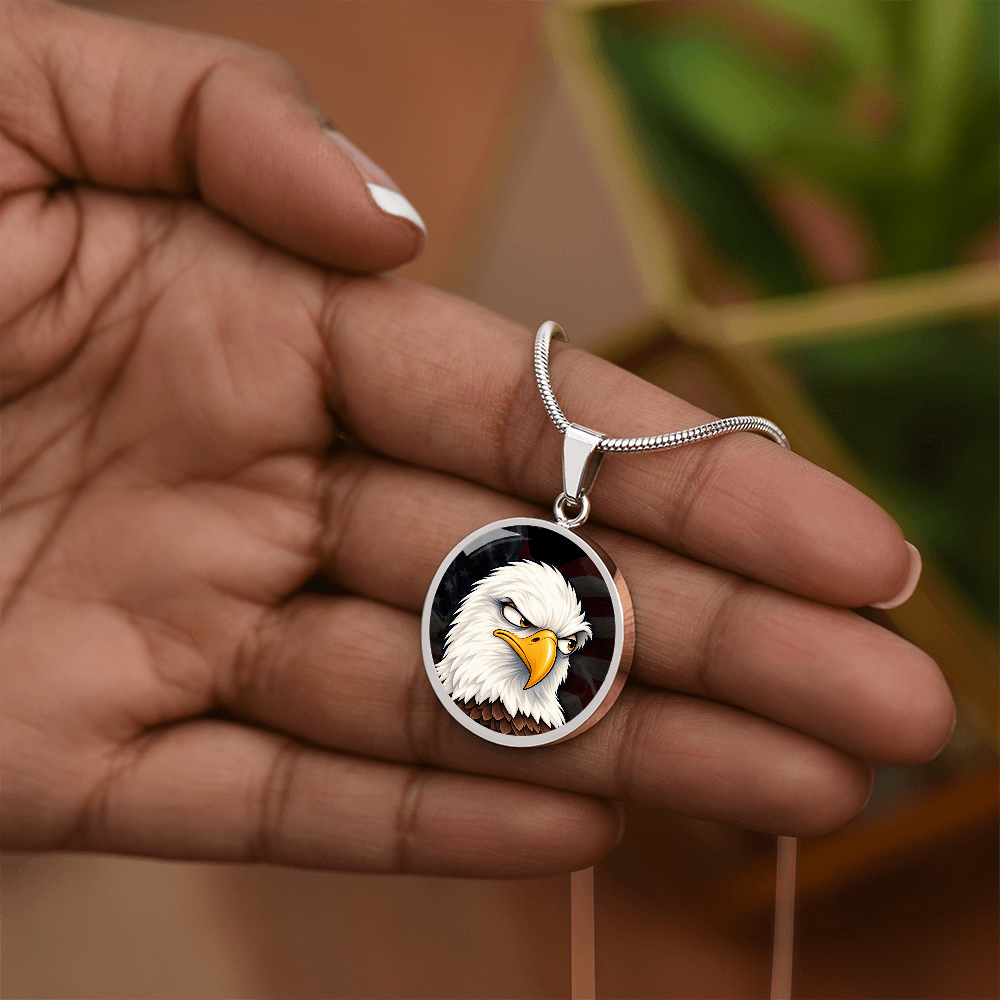 Constitutionally Concerned Eagle Necklace – Patriotic Bald Eagle Pendant