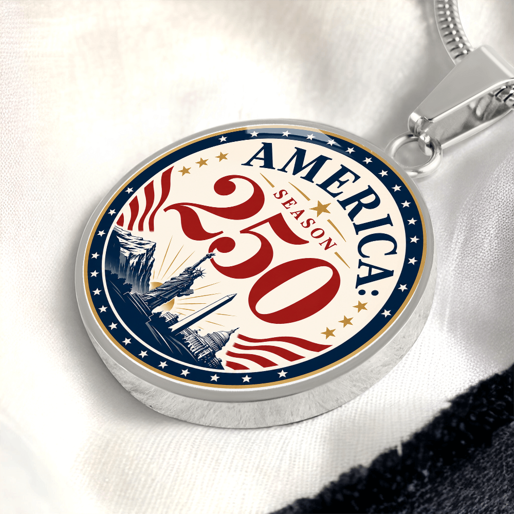 America Season 250 Patriotic Circle Pendant Necklace