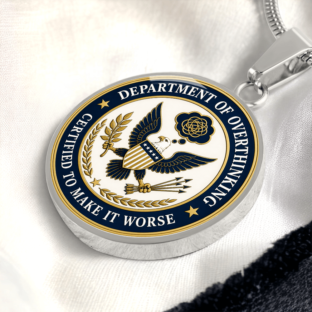 Department of Overthinking Circle Pendant Necklace