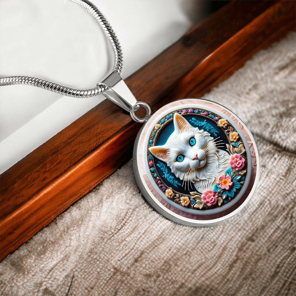 Colorful Cat Cameo Necklace ShineOn Fulfillment