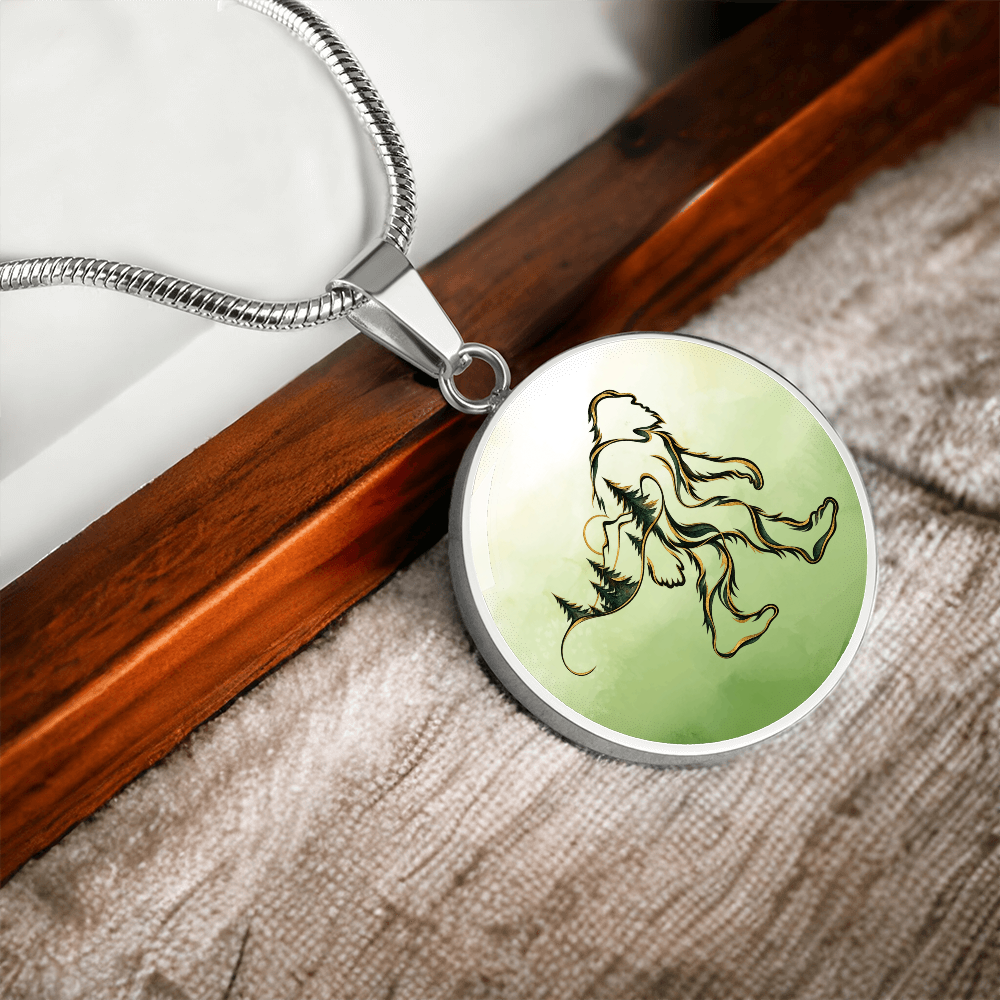 Bigfoot Forest Necklace – Artistic Sasquatch Woodland Pendant