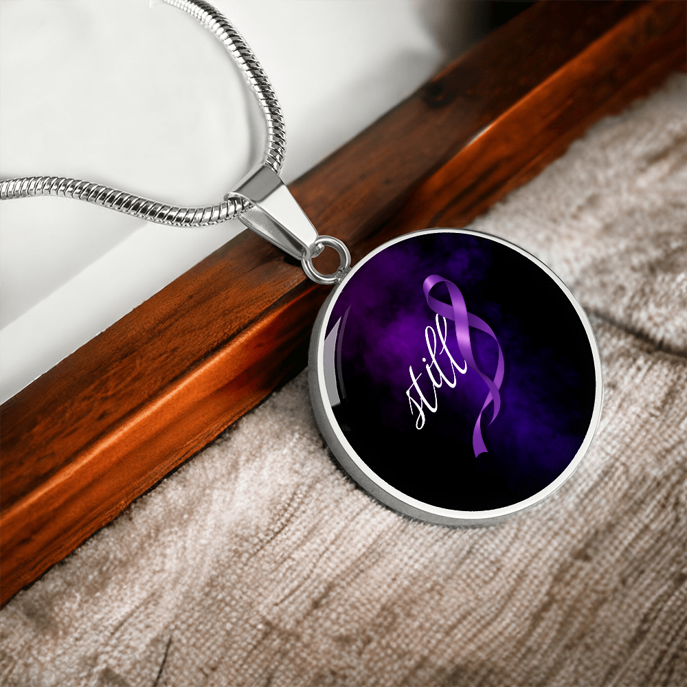 Still Round Pendant Necklace for Epilepsy Awareness