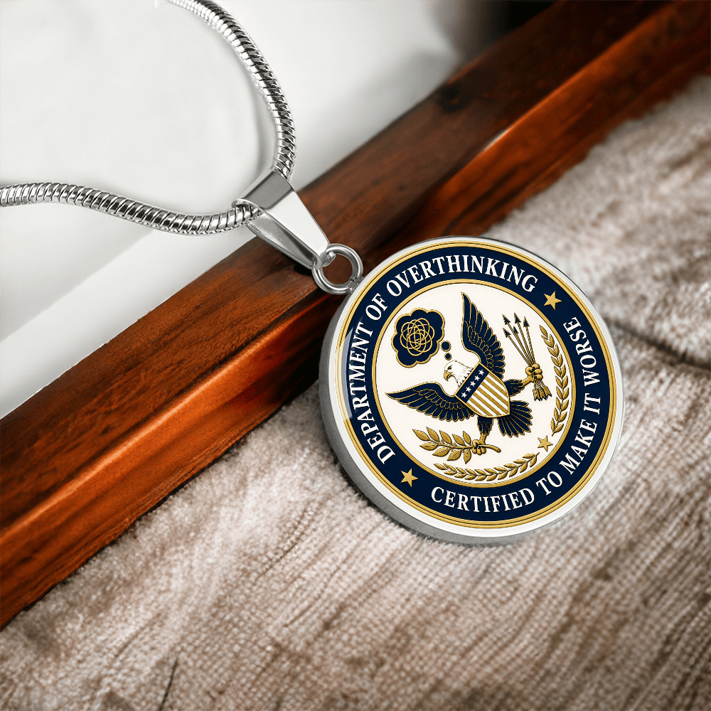 Department of Overthinking Circle Pendant Necklace