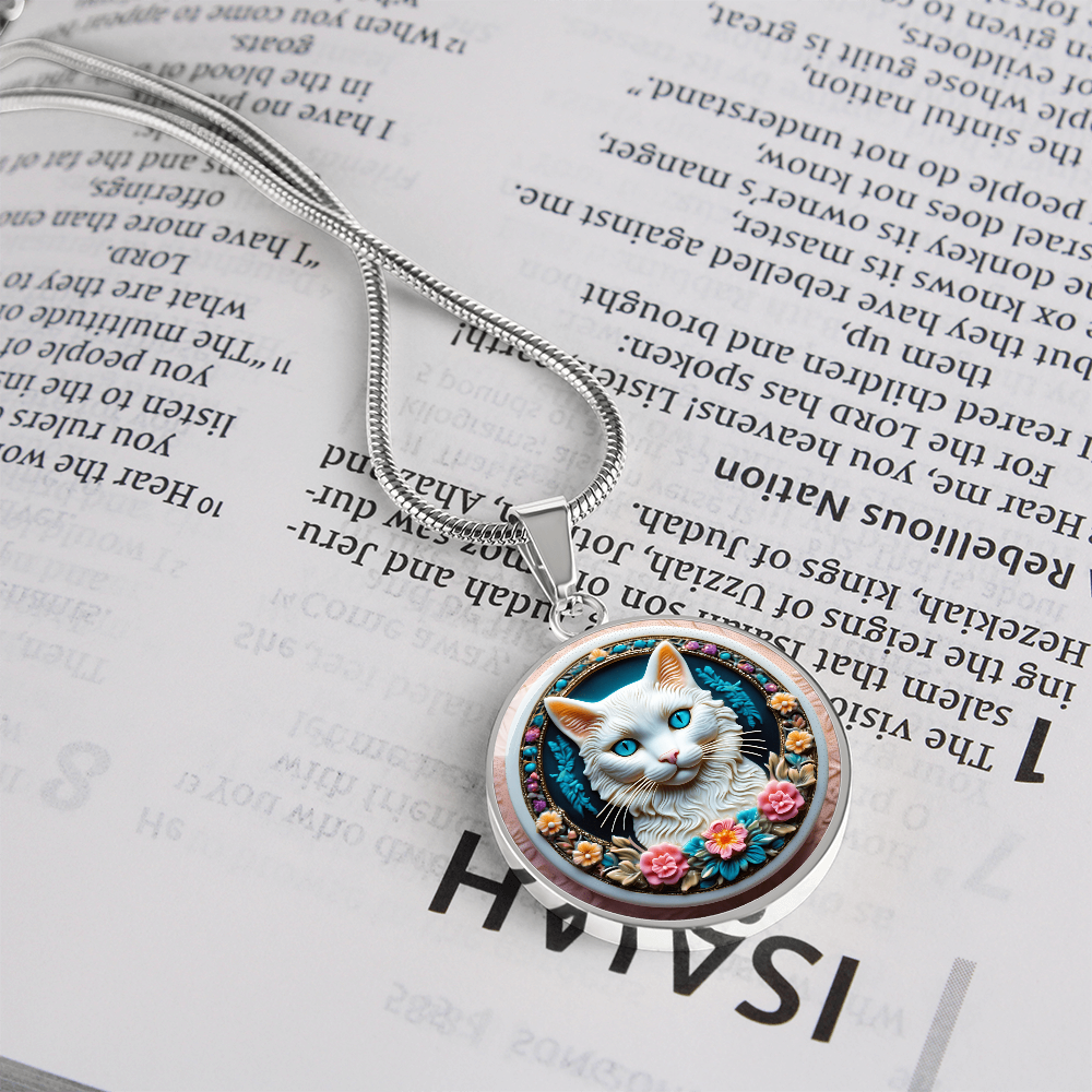 Colorful Cat Cameo Necklace ShineOn Fulfillment
