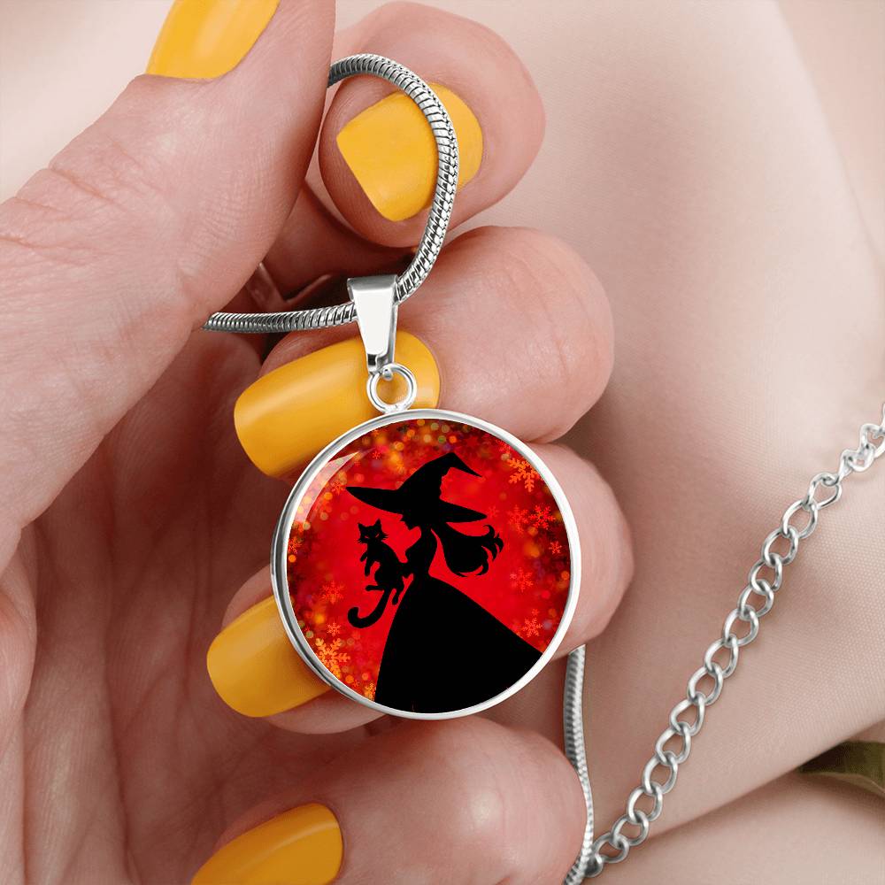 Witchy Cat Lady Christmas Necklace