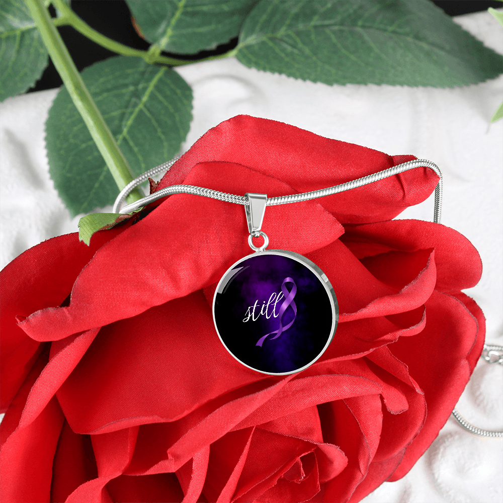 Still Round Pendant Necklace for Epilepsy Awareness