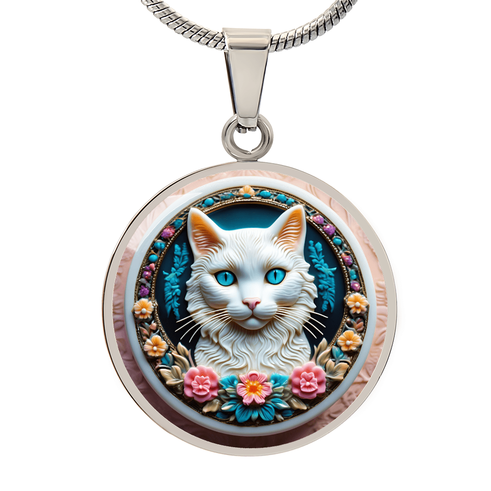 Colorful Cat Cameo Necklace ShineOn Fulfillment