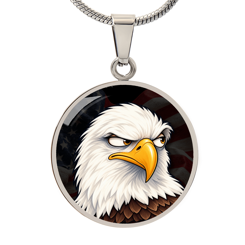 Constitutionally Concerned Eagle Necklace – Patriotic Bald Eagle Pendant
