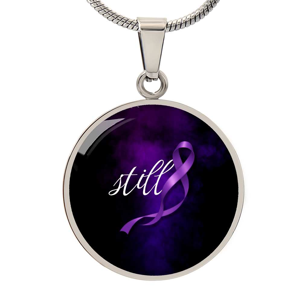 Still Round Pendant Necklace for Epilepsy Awareness