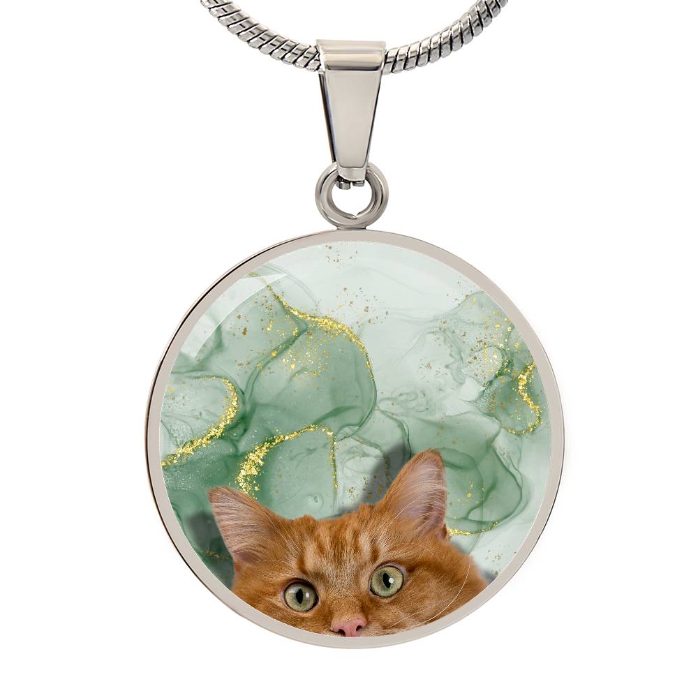 Peeking Orange Tabby Necklace