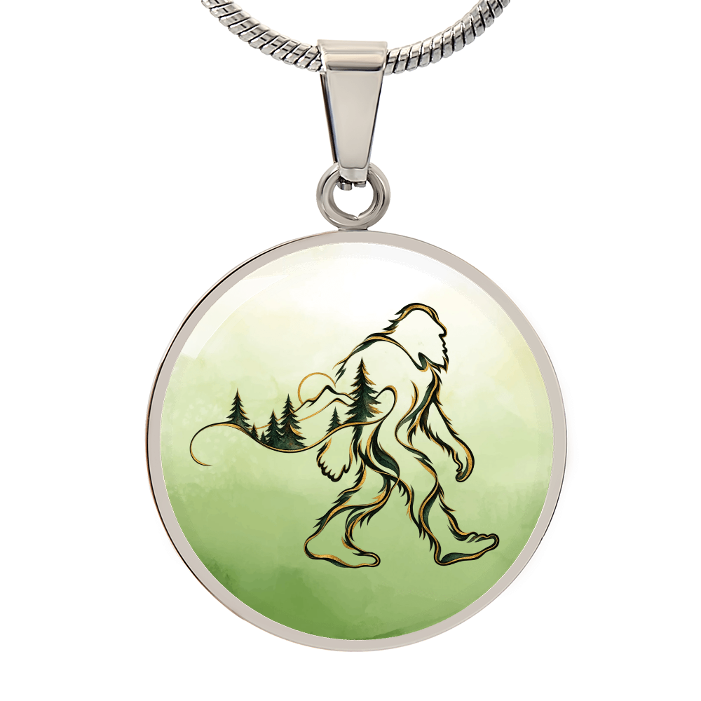 Bigfoot Forest Necklace – Artistic Sasquatch Woodland Pendant