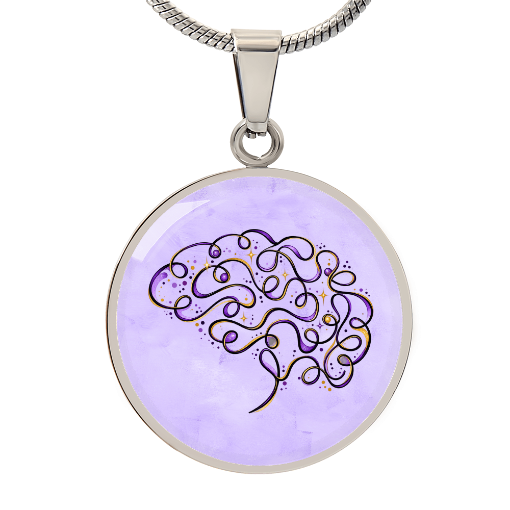 Beautifully Miswired Abstract Brain Necklace | Epilepsy Awareness Jewelry
