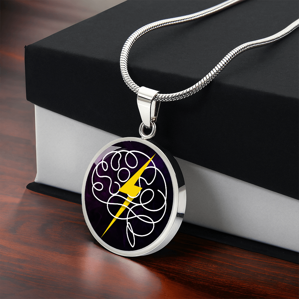 Electric Mind Brain Lightning Necklace