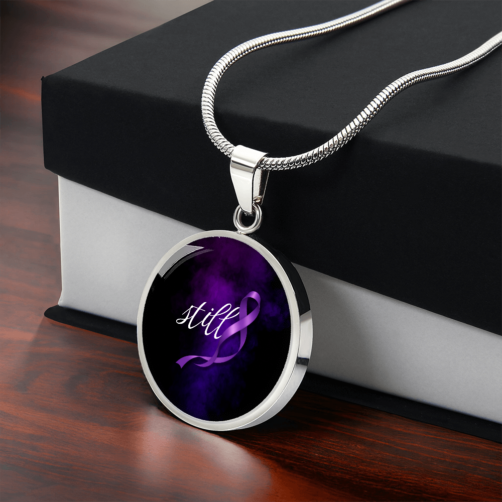 Still Round Pendant Necklace for Epilepsy Awareness