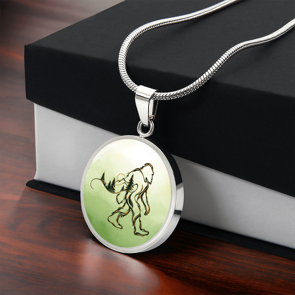 Bigfoot Forest Necklace – Artistic Sasquatch Woodland Pendant