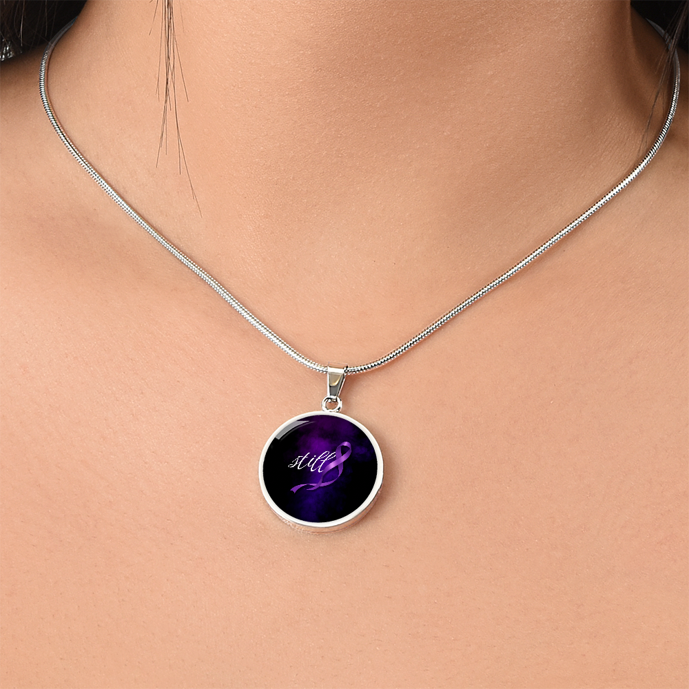Still Round Pendant Necklace for Epilepsy Awareness
