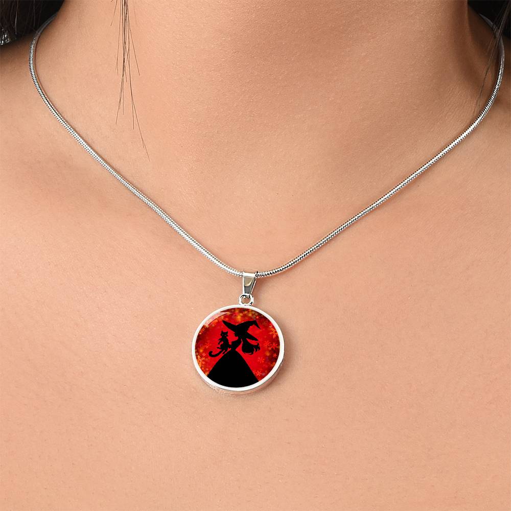 Witchy Cat Lady Christmas Necklace