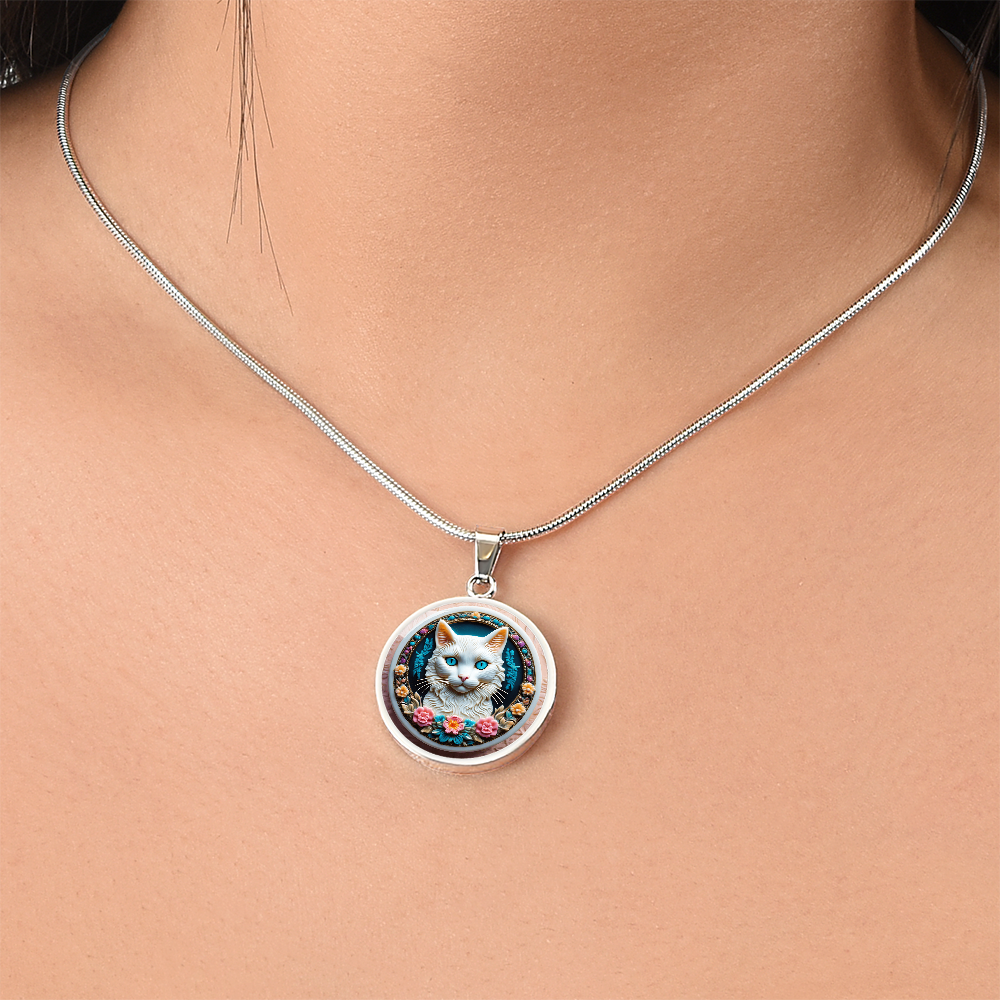 Colorful Cat Cameo Necklace ShineOn Fulfillment