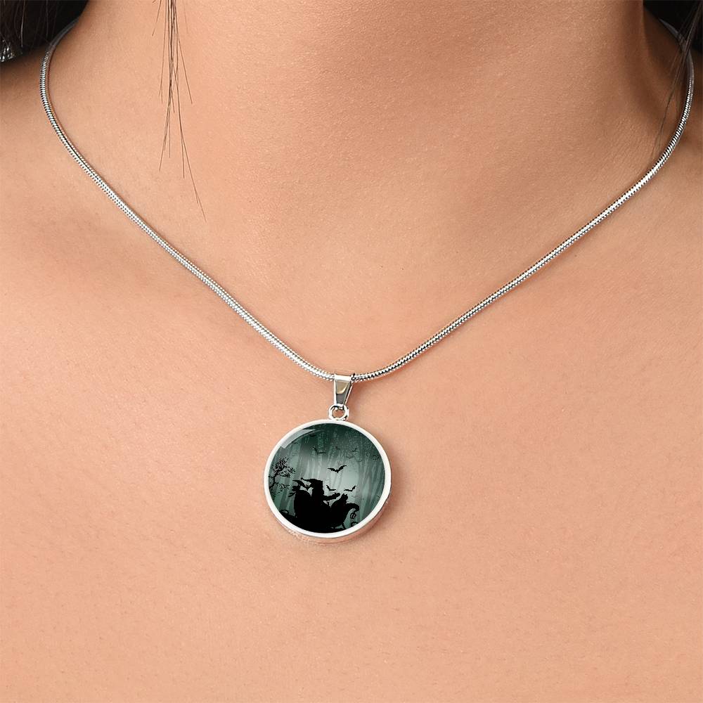Santa & Cat at Halloween Necklace