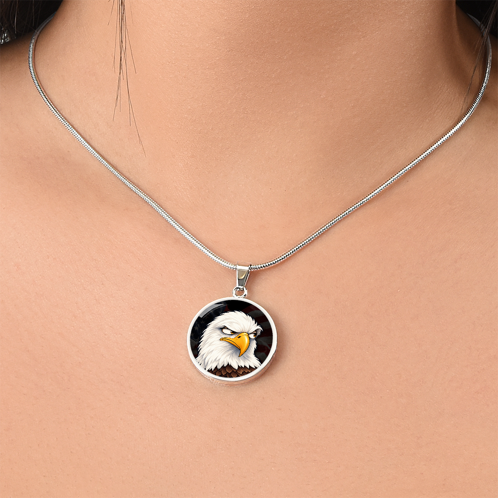 Constitutionally Concerned Eagle Necklace – Patriotic Bald Eagle Pendant