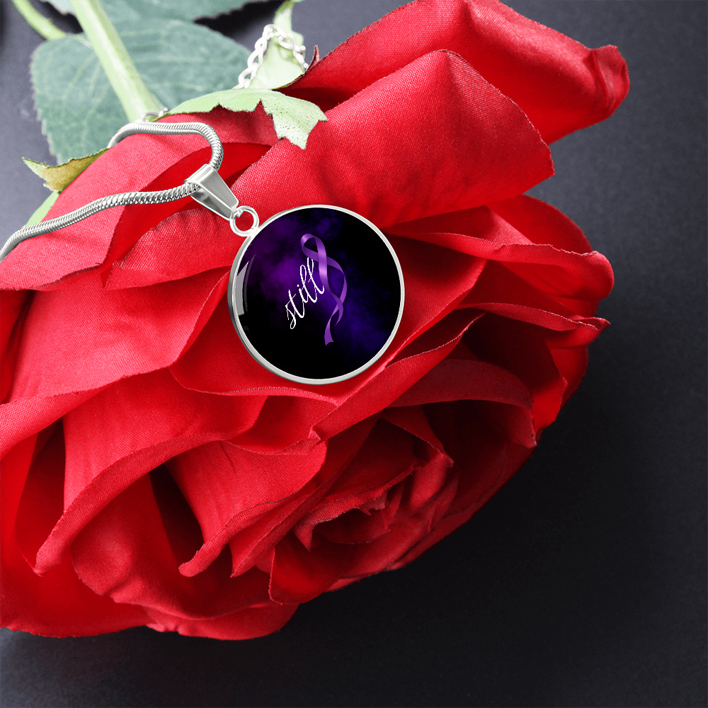 Still Round Pendant Necklace for Epilepsy Awareness