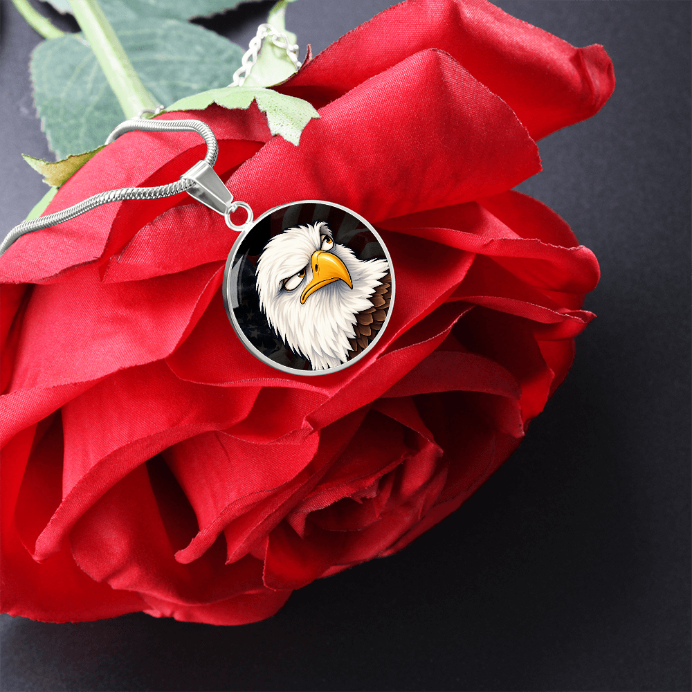 Constitutionally Concerned Eagle Necklace – Patriotic Bald Eagle Pendant