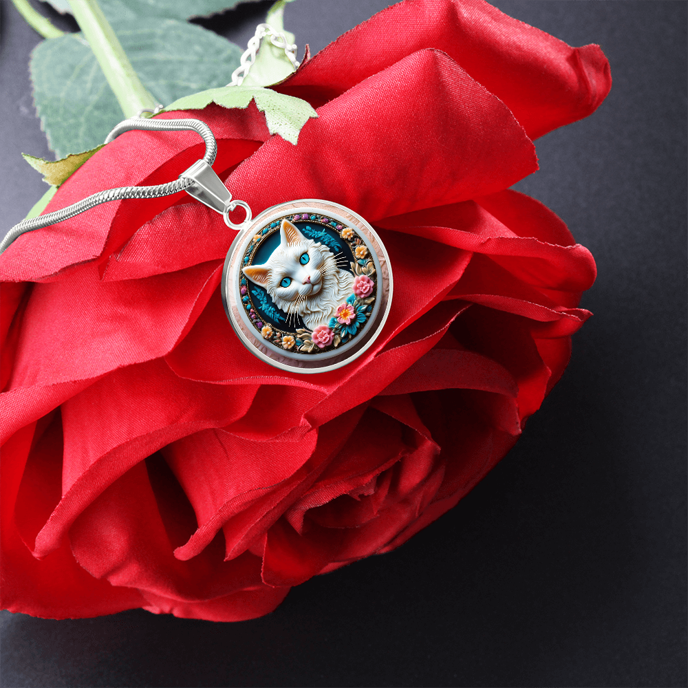 Colorful Cat Cameo Necklace ShineOn Fulfillment