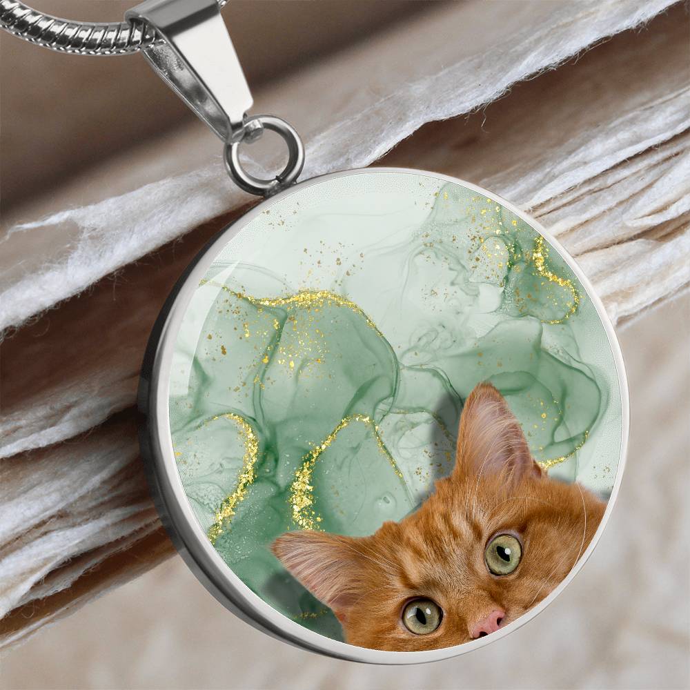 Peeking Orange Tabby Necklace