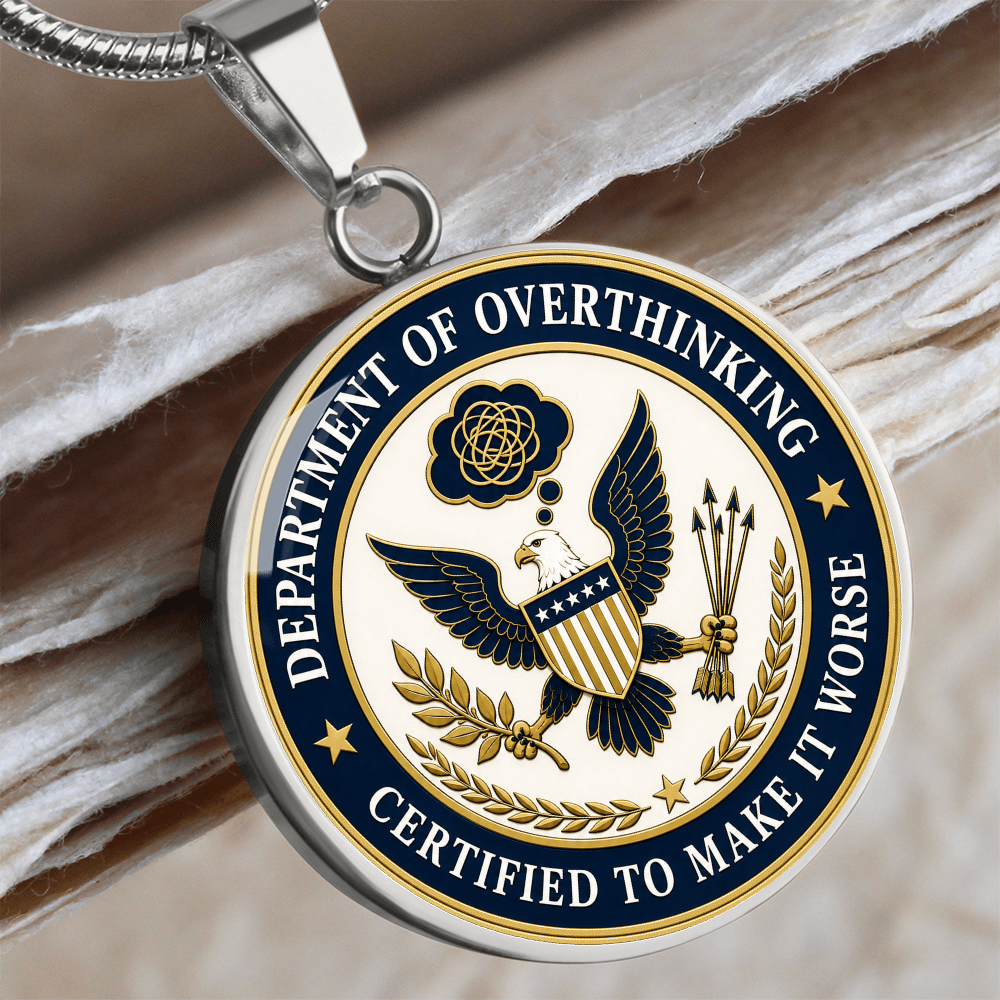 Department of Overthinking Circle Pendant Necklace