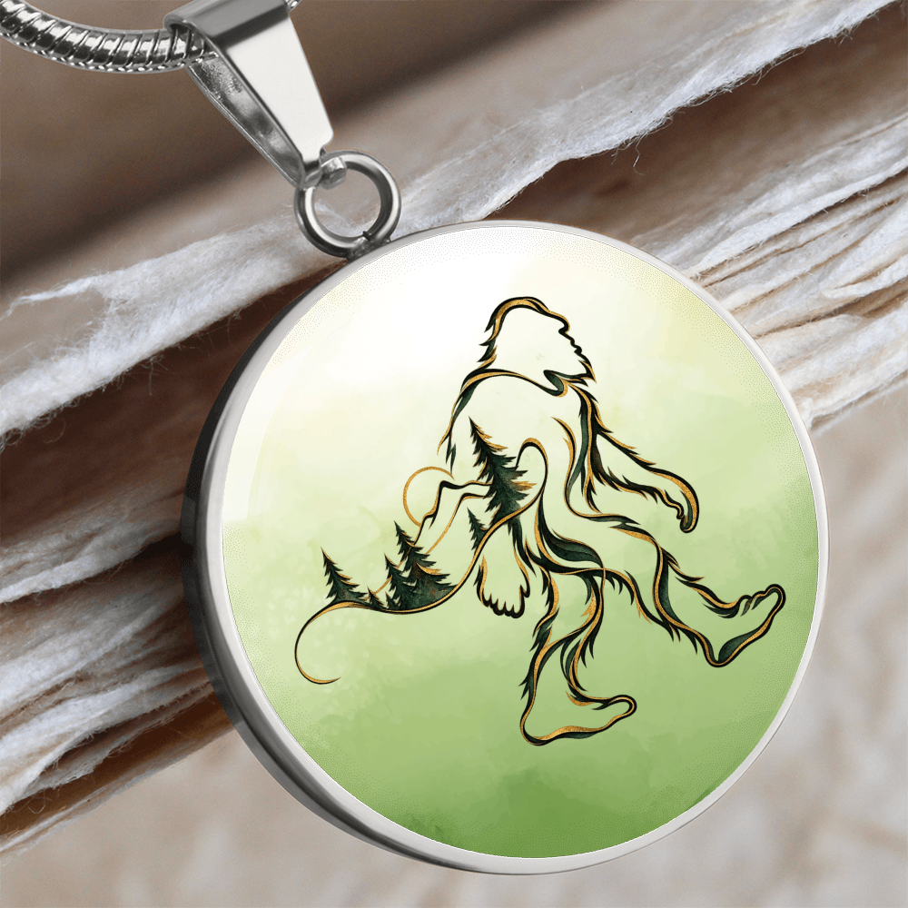 Bigfoot Forest Necklace – Artistic Sasquatch Woodland Pendant