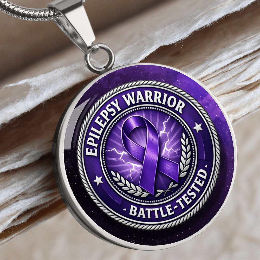 Epilepsy Warrior – Battle-Tested Round Pendant Necklace
