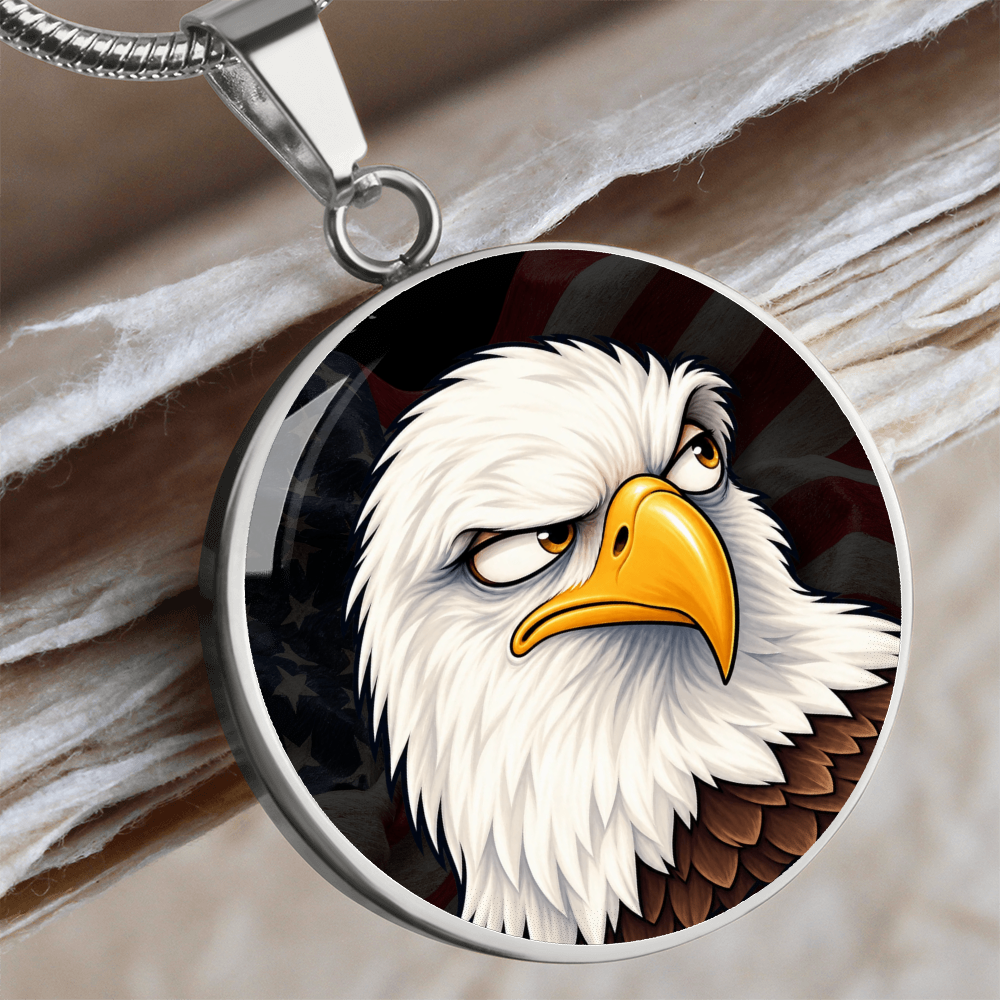 Constitutionally Concerned Eagle Necklace – Patriotic Bald Eagle Pendant