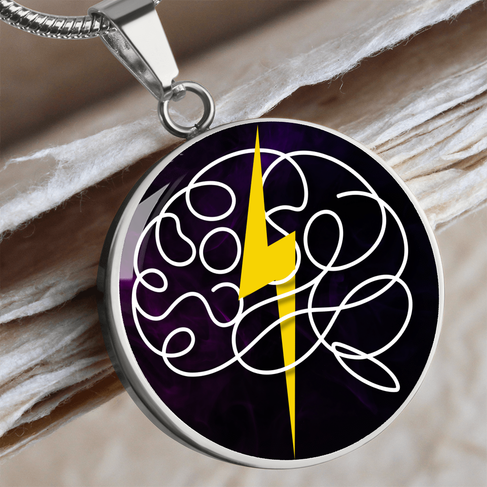 Electric Mind Brain Lightning Necklace