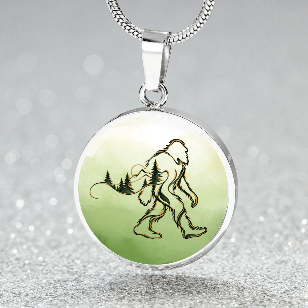 Bigfoot Forest Necklace – Artistic Sasquatch Woodland Pendant