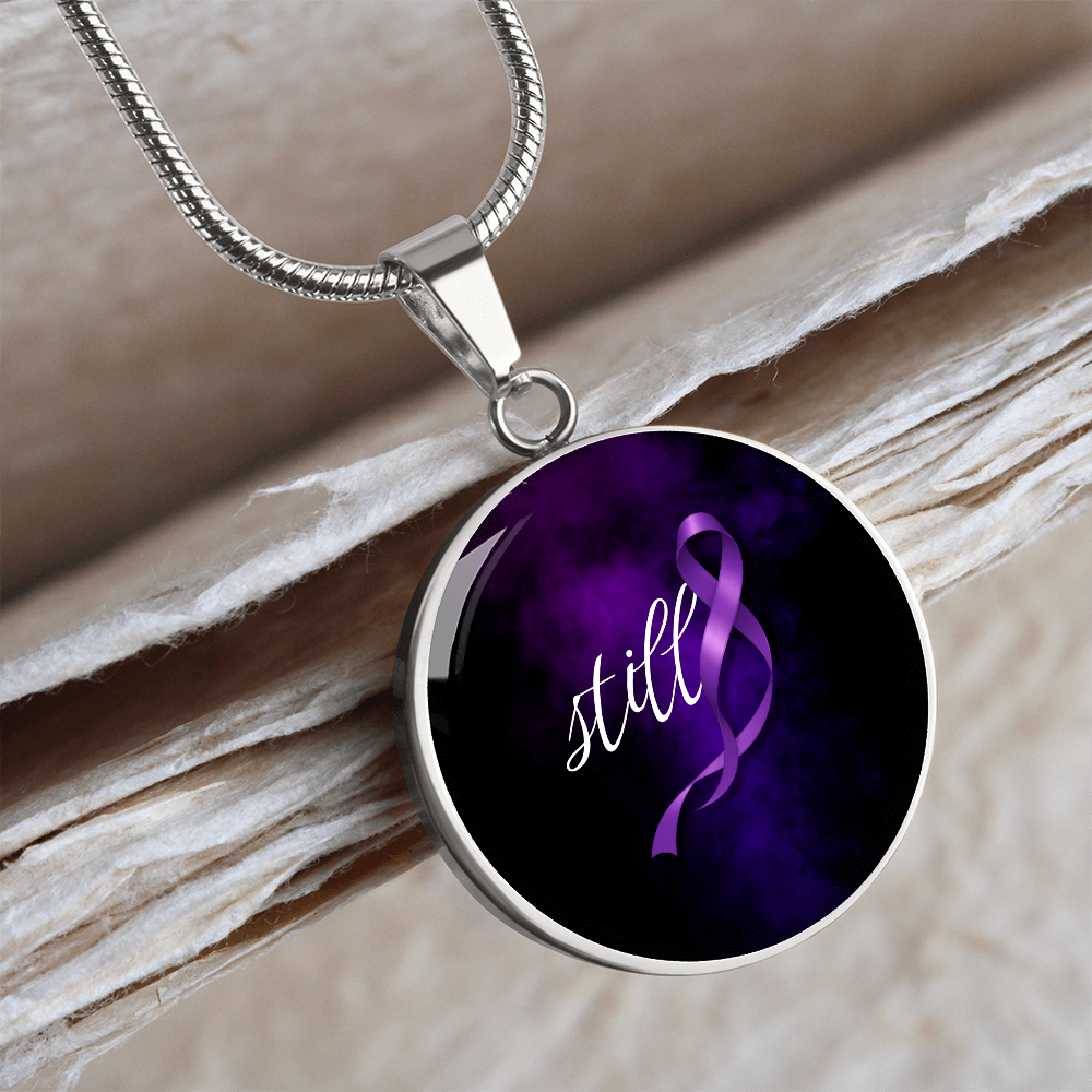 Still Round Pendant Necklace for Epilepsy Awareness