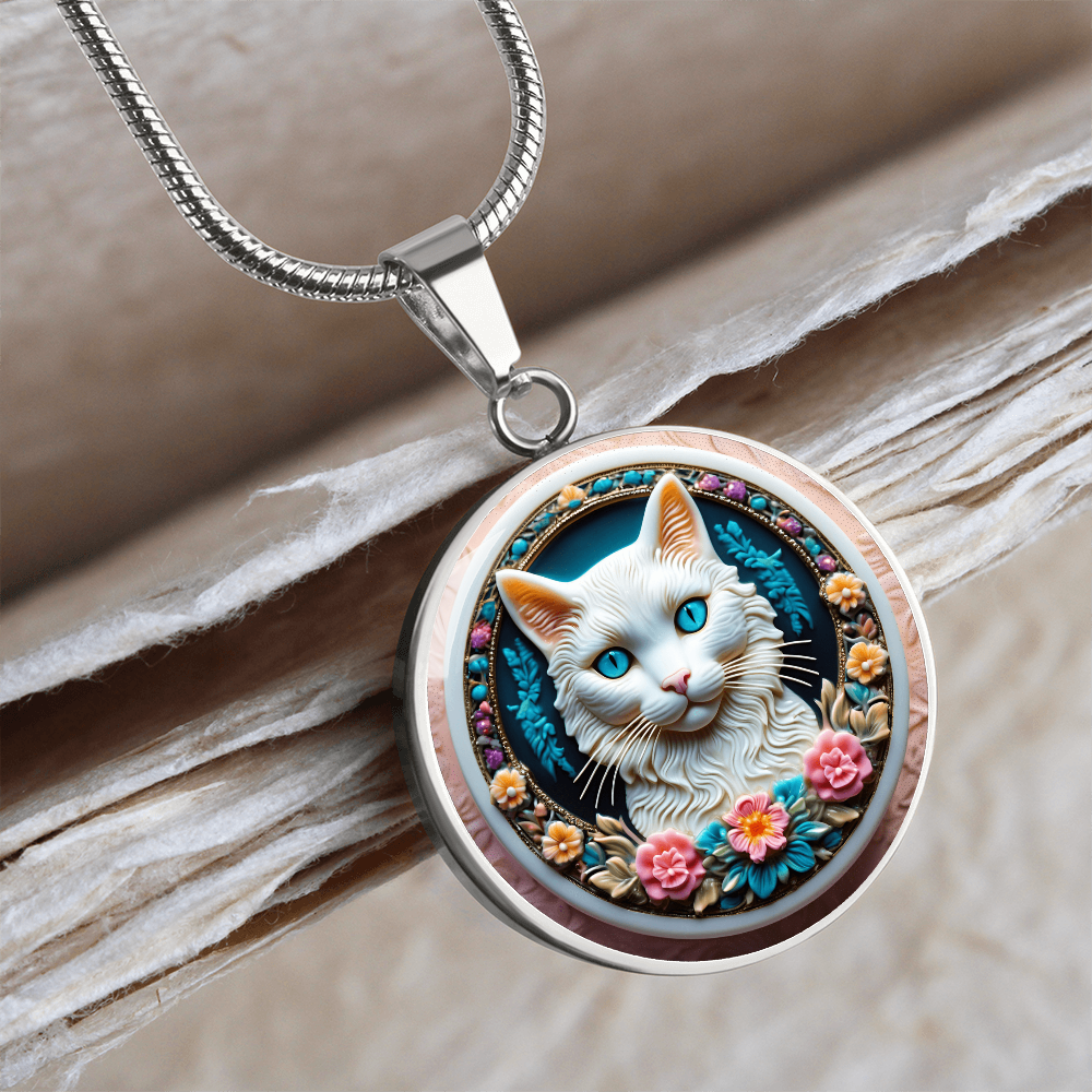 Colorful Cat Cameo Necklace ShineOn Fulfillment