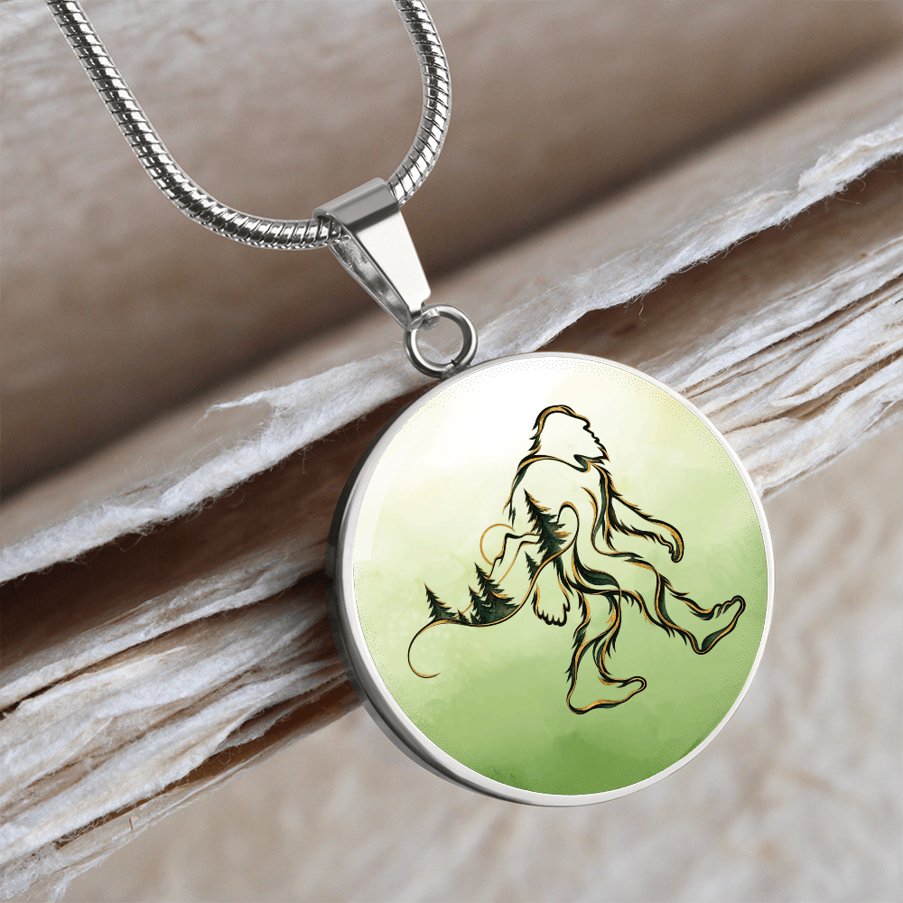 Bigfoot Forest Necklace – Artistic Sasquatch Woodland Pendant