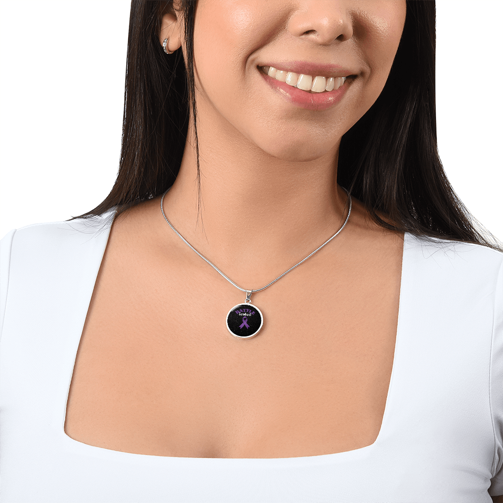 Battle Tested Epilepsy Awareness Circle Pendant Necklace