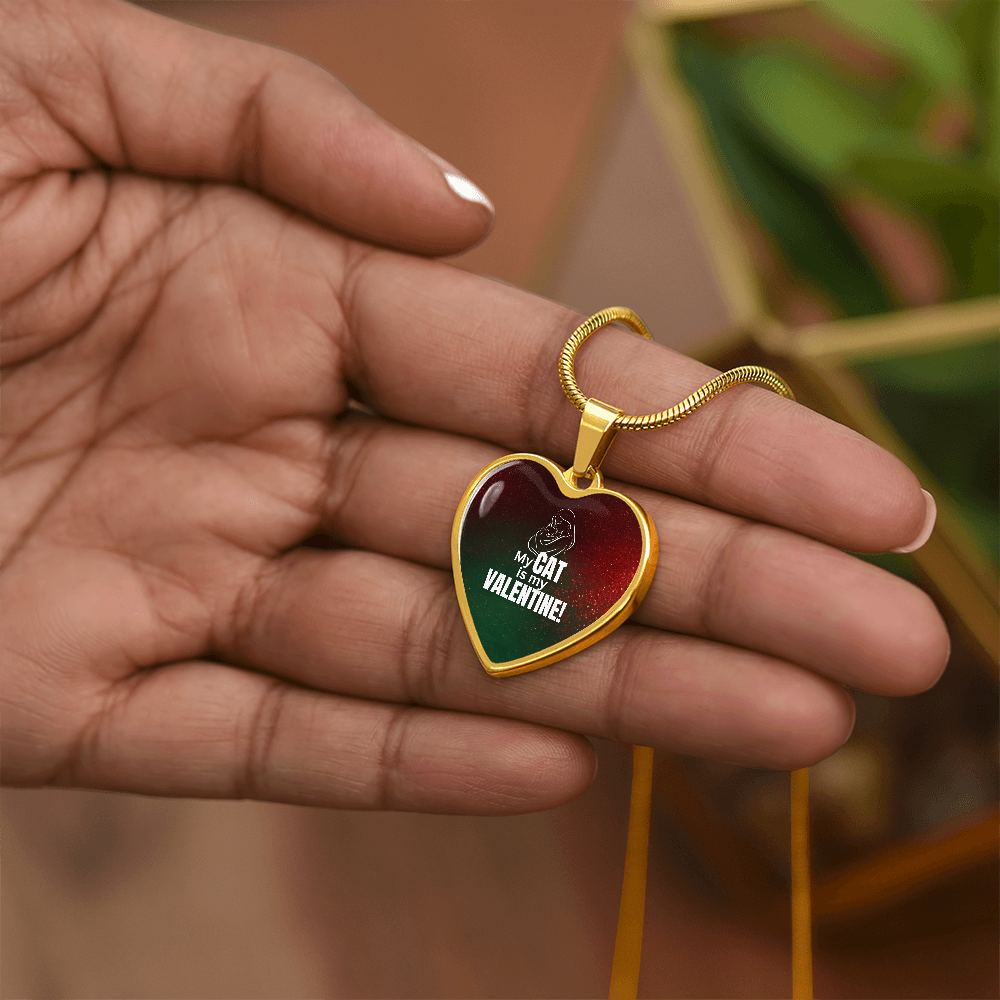 My Cat Is My Valentine – Heart Pendant Necklace