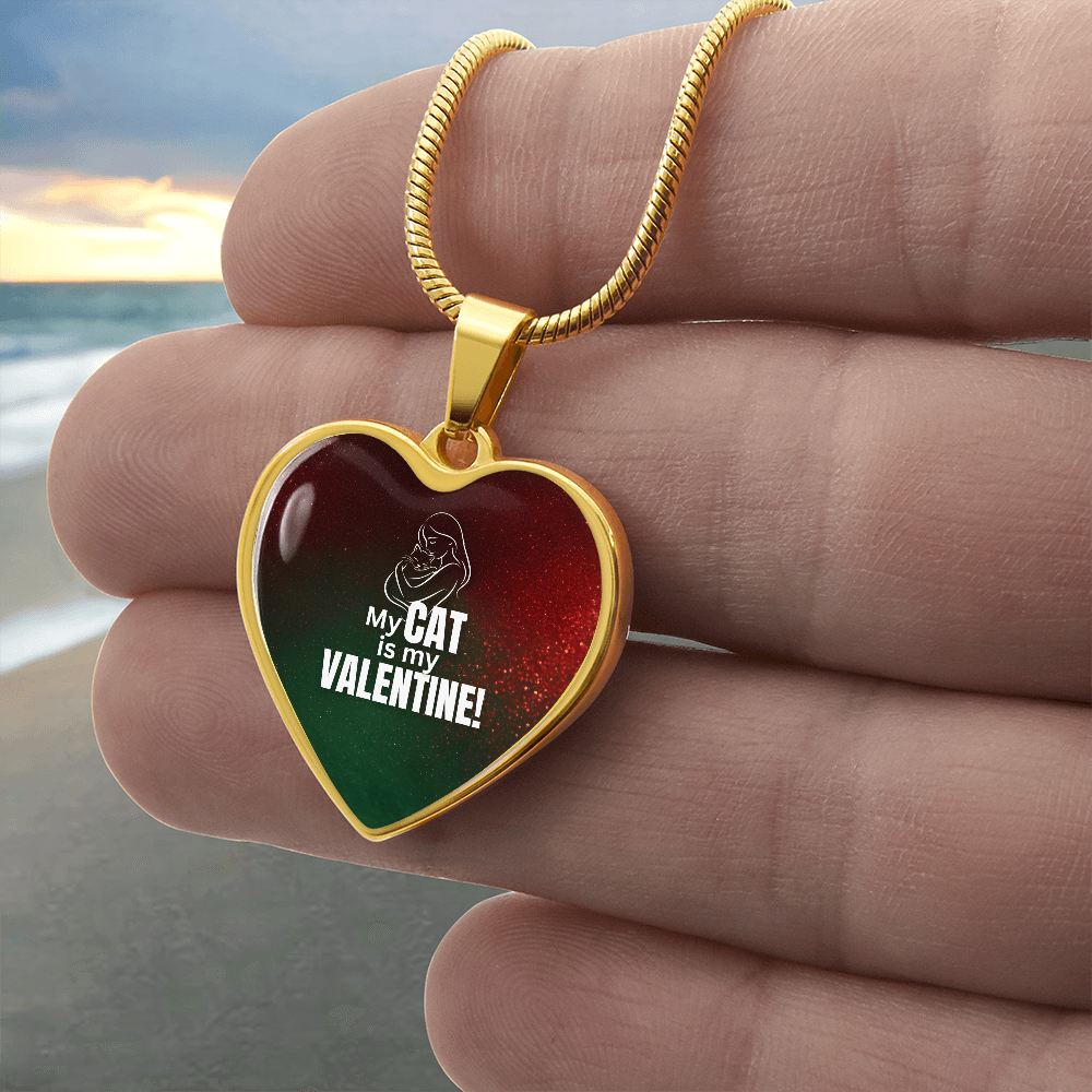 My Cat Is My Valentine – Heart Pendant Necklace