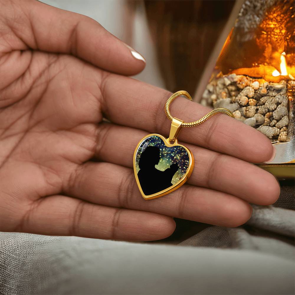 Photo depicting the ​Cat Lady Christmas Love Necklace from EpiAl's Shop.