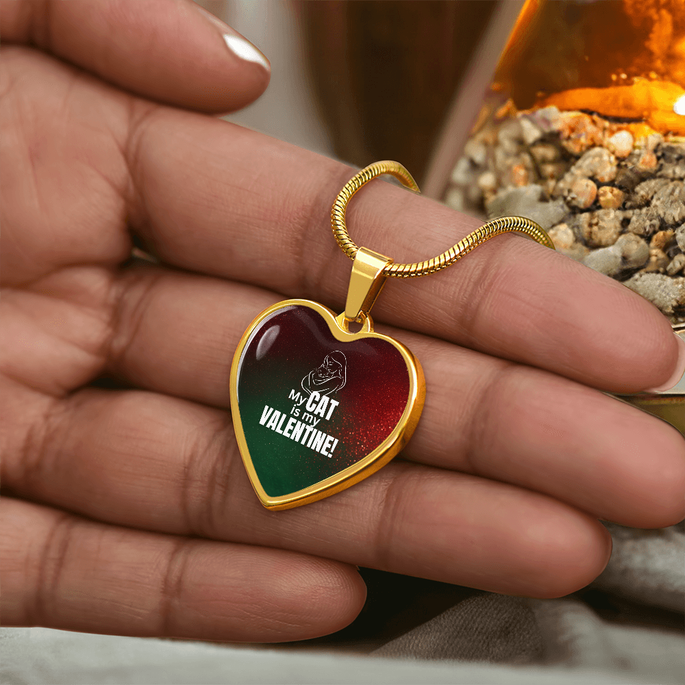 My Cat Is My Valentine – Heart Pendant Necklace